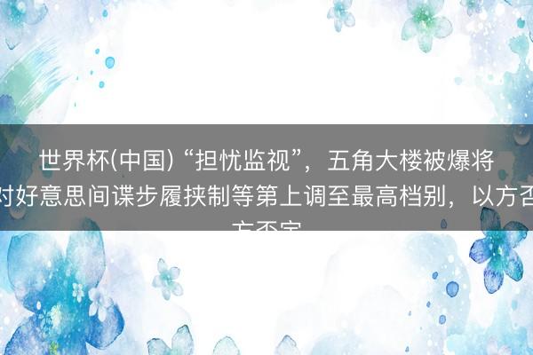 世界杯(中国) “担忧监视”，五角大楼被爆将以对好意思间谍步履挟制等第上调至最高档别，以方否定