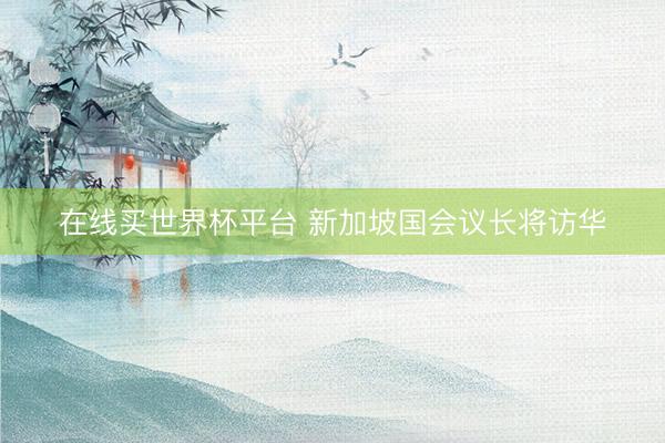在线买世界杯平台 新加坡国会议长将访华