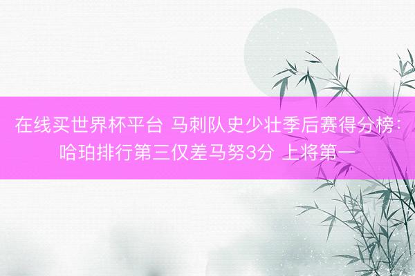 在线买世界杯平台 马刺队史少壮季后赛得分榜：哈珀排行第三仅差