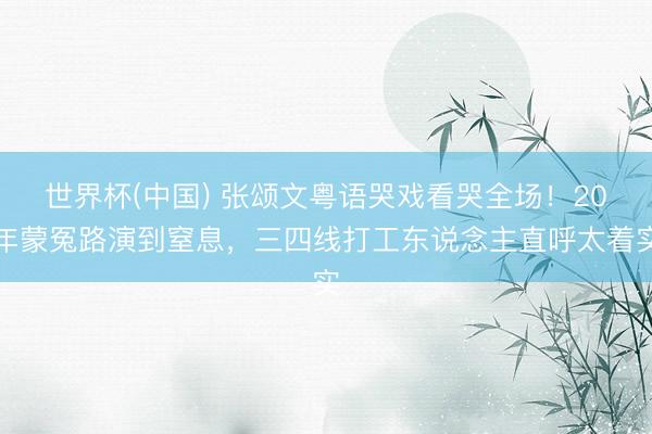世界杯(中国) 张颂文粤语哭戏看哭全场！20年蒙冤路演到窒息，三四线打工东说念主直呼太着实