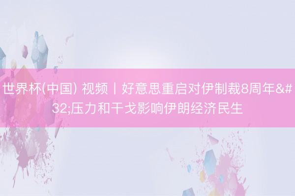 世界杯(中国) 视频丨好意思重启对伊制裁8周年 压力和干戈影响伊朗经济民生