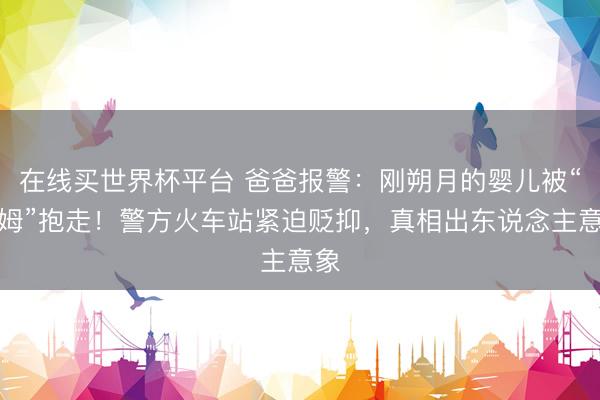 在线买世界杯平台 爸爸报警：刚朔月的婴儿被“保姆”抱走！警方火车站紧迫贬抑，真相出东说念主意象